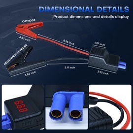 EC5 Smart Jump Starter Clamps,EC5 Heavy Duty Jump Starter Automotive Booster Clamp Cables Replacement Alligator Clamps with Intelligent LCD Screen for 12V Car Jump Starterand Many Other Brands