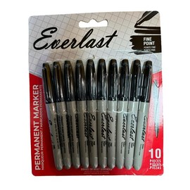 Prime Necessities Everlast Permanent Marker, Fine Point, Black - Pack of 10 Merchandise Sticker.