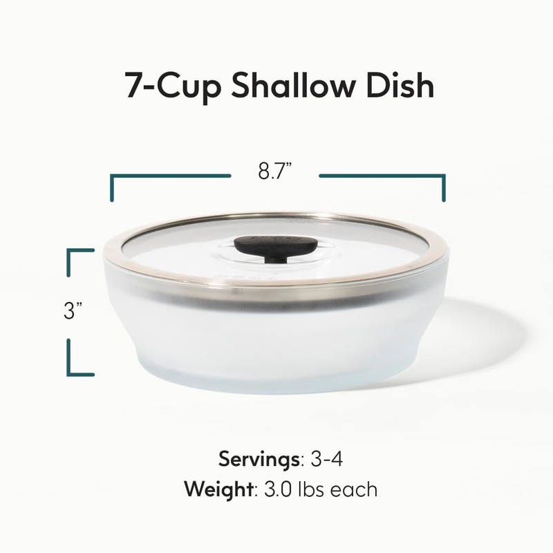 Anyday 7-Cup Microwave Cookware and Glass Container with Glass Lid,
