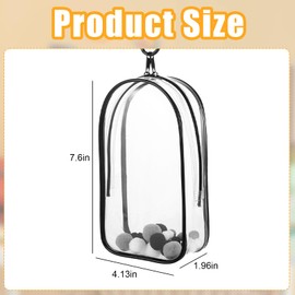 Large Clear Figure Display Bag with Keychain Case Blind Box Keychain Carrying Case Lipstick Charm for Collectibles