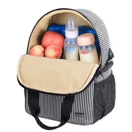 Teamoy Breast Pump Bag Tote with Cooler Compartment for Breast Pump, Cooler Bag, Breast Milk Bottles and More, Double Layer Pumping Bag for Working Moms, Black and White Stripes(Bag Only)