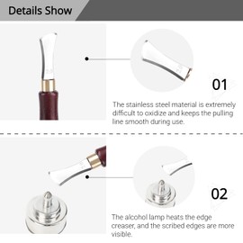 Leather Edge Folder, Leather Crafting Edges, Adjustable Pleat Spring, Leather Arch Edge, Flat Groove, Bone Folder Tool, Bone Folder Set (2 mm)