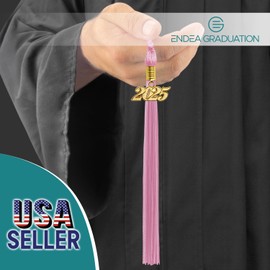 Endea Graduation Single Color Tassel with Gold Date Drop (Pink, 2025)