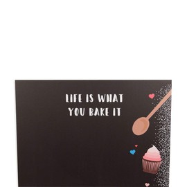 Chalkboards UK 'Bake It' Printed Small Memo Board Chalkboard with Tray, Piece of Chalk & Felt Eraser, 29.7 x 20.7 x 1 cm