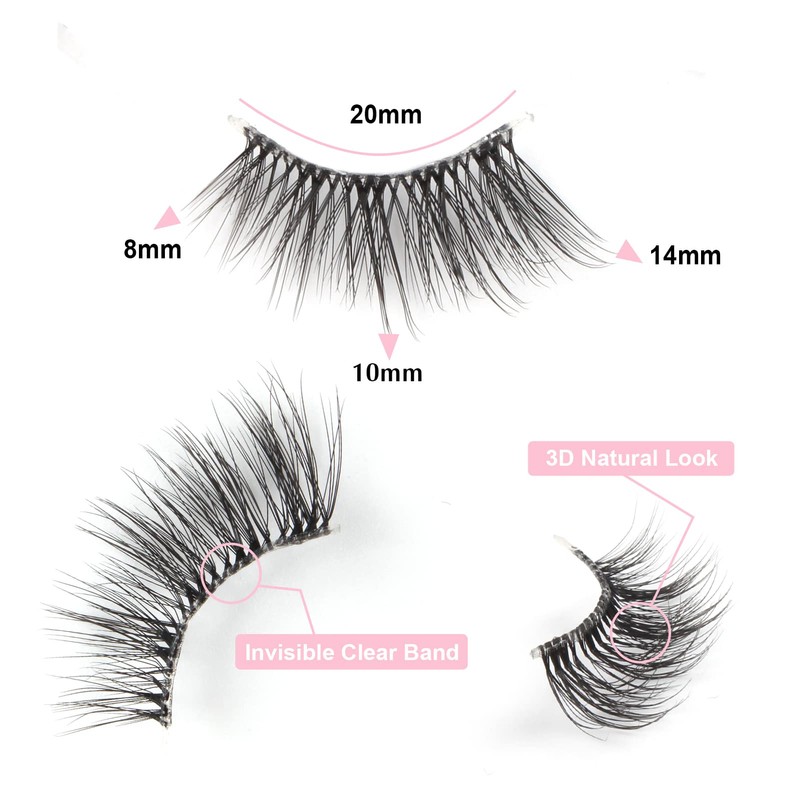 Glowing Win Half Eyelashes, Cateye Natural Look Artificial Eyelashes, 10
