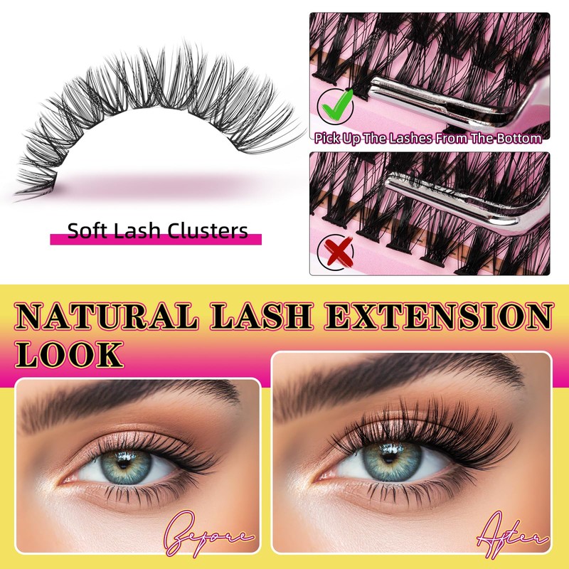 WLFRHD Eyelash Extensions, 320 Pieces, Lash Extension Set, 40 +