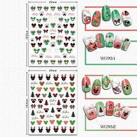 Christmas Nail Stickers Self Adhesive Christmas Nail Decals Winter Xmas Tree Snowflake Snow Christmas Nail Design Stickers for Women Christmas Nail Decoration Charms 4 Sheets Winter Xmas Nail Stickers