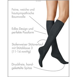KUNERT Fly&Care® Women's Knee Socks Support Class III Effective Support 30 Denier, Dark navy 8010