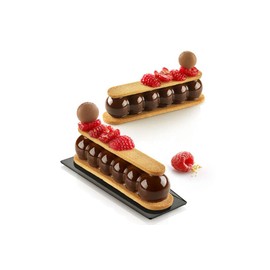 Silikomart S.r.l. silikomart Truffle Eclair 75 Silicone Mould with Cookie Cutter