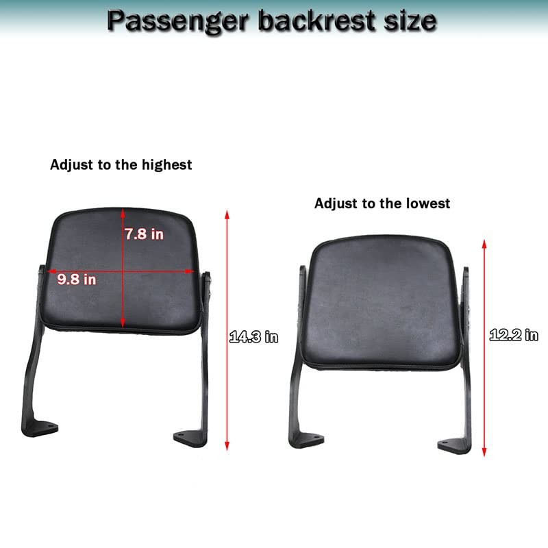 Motorcycle Passenger Backrest Sissy Bar Pad Adjustable Rear Cushion for