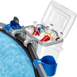 VIVOHOME 13QT Portable Pool Cooler with Handle - Hanging Poolside Design, Insulated Hard Cooler for Above-Ground Pools, Keeps Drinks Cold Up to 3 Days, Great for Pool Party, Fishing, Camping, Beach