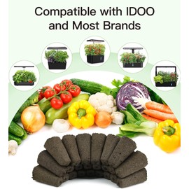 Seed Pods Kit for Hydroponics Growing System, Seed Starter Pods for Indoor Garden, Including 12pcs Grow Sponges, Grow Baskets, A&B Hydroponic Nutrients, Compatible with Idoo, QYO, LYKO, Square Shape