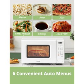 COMFEE CMO-C20M1WH Retro Microwave with 11 power levels, Fast Multi-stage Cooking, Turntable Reset Function Kitchen Timer, Speedy Cooking， Weight/Time Defrost, Memory function, Children Lock, 700W