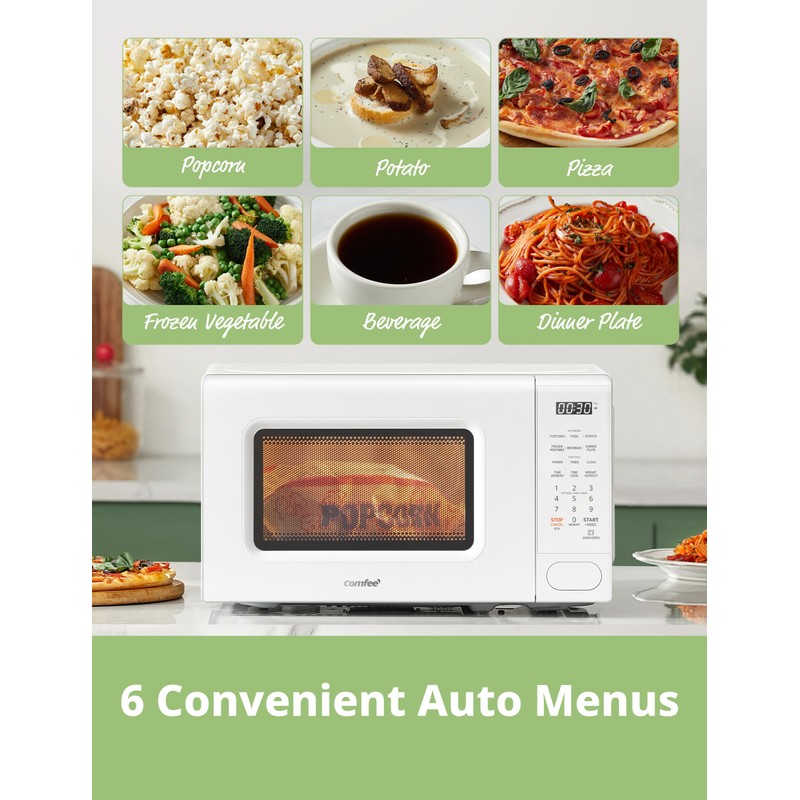 COMFEE CMO-C20M1WH Retro Microwave with 11 power levels, Fast Multi-stage