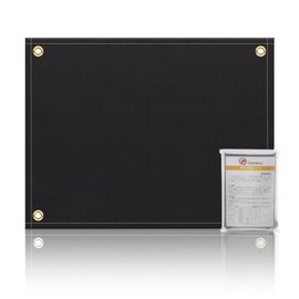 Bonfire Sheet, Sputtering Sheet, Bonfire Stand, Black, 23.6 x 19.7 inches (60 x 50 cm), Flame Retardant Sheet, Non-irritating, Fireproof, Heat Resistant, Fireproof, Black, Extra Thick, Edging, Camping, Lawn Protection, Bonfire Sheet, Solo Camping, Wood S