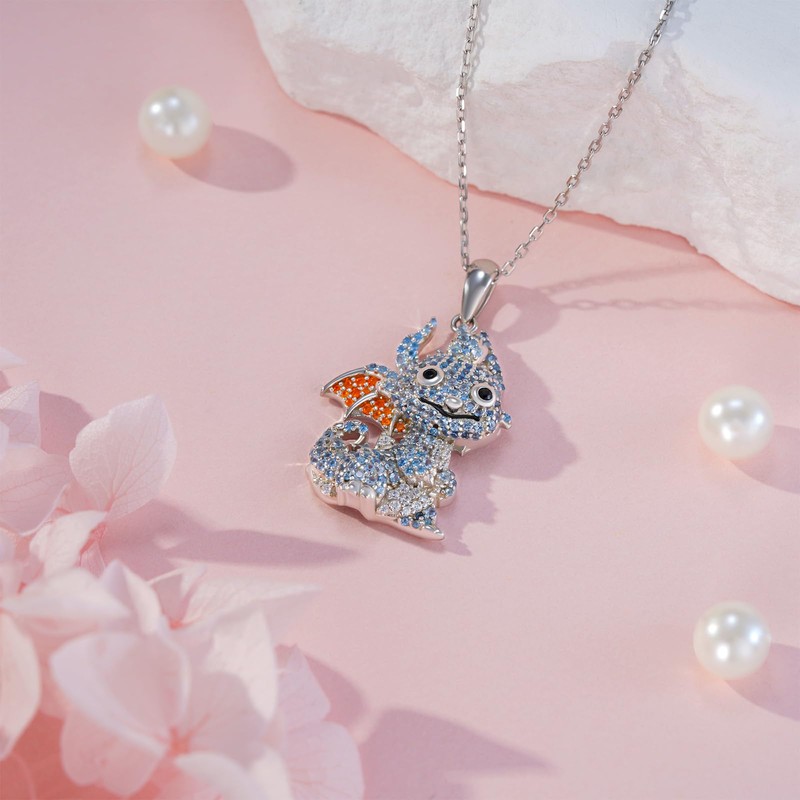 Cehuzeli Dragon Necklace S925 Sterling Siver Dragon Gifts for Women