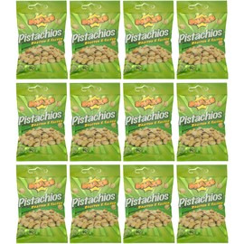 Snax roasted salted pistachios 40g x12 - Salted Nuts with Fibre, Protein, and Minerals - Healthy Kosher Pistachios Ideal for Snacking