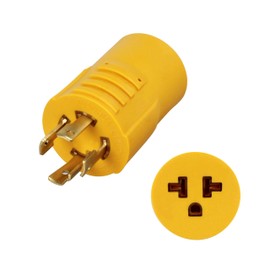 30 Amp to 20 Amp 240V Generator Adapter Plug, NEMA L14-30P Male for NEMA L14-30P to 5-15/20R or 6-15/20R,3A 04-Prong Locking Generator L14-30P to 5-15R 5-20R 6-15R 6-20R for EV Charging, HVAC