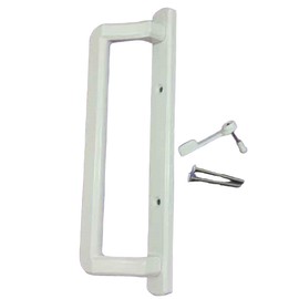Alcan PGT 10" Sliding Glass Patio Door Interior Handle w/Thumb Latch Lever, + Screws Inside Handle Replacement w/ 3-7/8" Hole Spacing | Fix Repair PGT Door Hardware - White