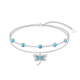 MEIDERBO Dragonfly Bracelet 925 Sterling Silver Turquoise Dragonfly Bracelet Jewelry Gifts for Women