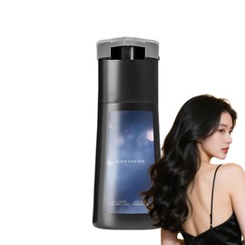 Hair Dye Shampoo, Hair Care Instant Dye Shampoo, Instant Color in 10 Minutes, Natural Hair Color for Gray Coverage, Color Restoring Shampoo for All Hair Types, Dark Brown (Black)