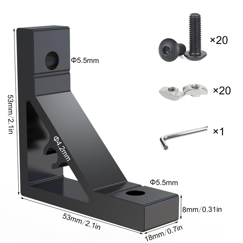 10Sets Black Strong Support Corner Brackets,Heavy Duty Corner Brackets for