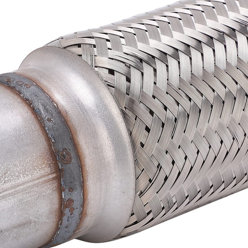 Exhaust Flex Pipe, 2.5x10in Flexible Joint Tube Stainless Steel Corrugated