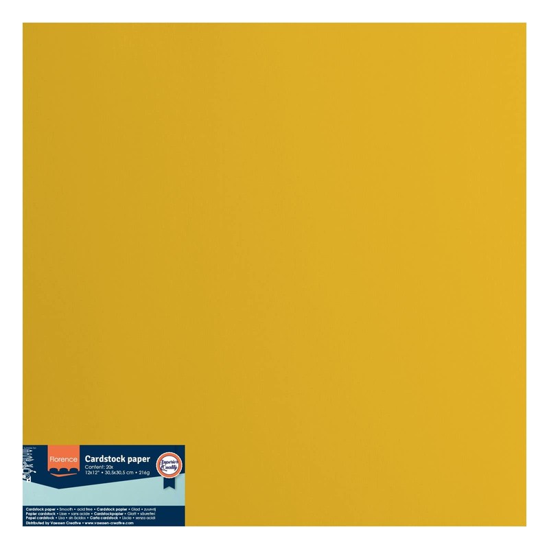 Vaessen Creative Florence Smooth Cardstock Paper, Bee Yellow, 216 Grams,