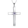 ONEFINITY Cross Necklace 925 Sterling Silver Origami Cross Birthstone Pendant