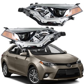 LABLT Halogen Headlight Left and Right Side Assembly Replacement for 2014 2015 2016 Corolla Headlight Pair Driver and Passenger Headlamps