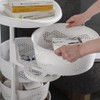 ATOLOMOTOR 5-Tier Rotating Fruit Vegetable Rack with Wheels, Kitchen Carts