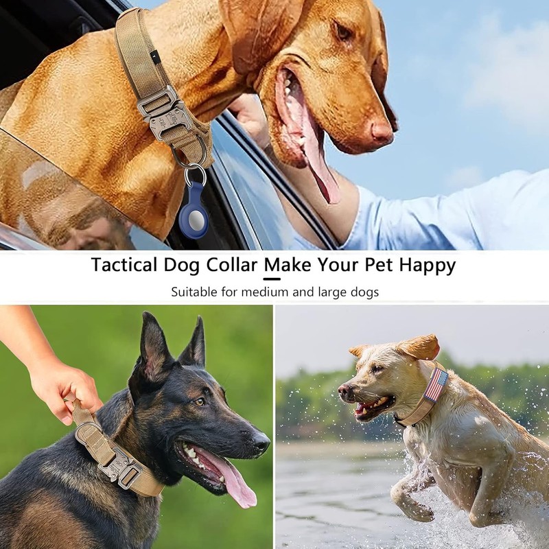 Tactical Dog Collar, Adjustable Military Training Nylon Dog Collar with