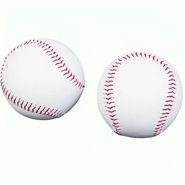 Cipszoely 2 Pcs Baseball Ball, Soft Leather Sports Practice Soft Ball PU Rubber Leather Baseball Training Baseball for Outdoor Sports for Youth and Adult