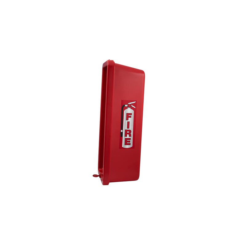 Red Surface-Mounted Fire Extinguisher Cabinet with Pull-Panel for 10 lb.