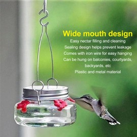 4 Port Hummingbird Feeder,Waist Glass Hummingbird Feeder for Hummer Birds