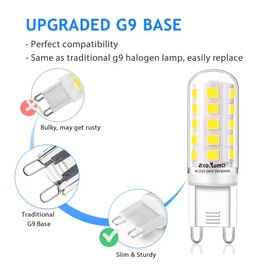 Eco.Luma G9 LED Bulb, Cool White 6000K - 5W Equivalent to 40W 33W 28W G9 Halogen, 420LM, AC220-240V, Flicker-Free, Non-dimmable, Pack of 10