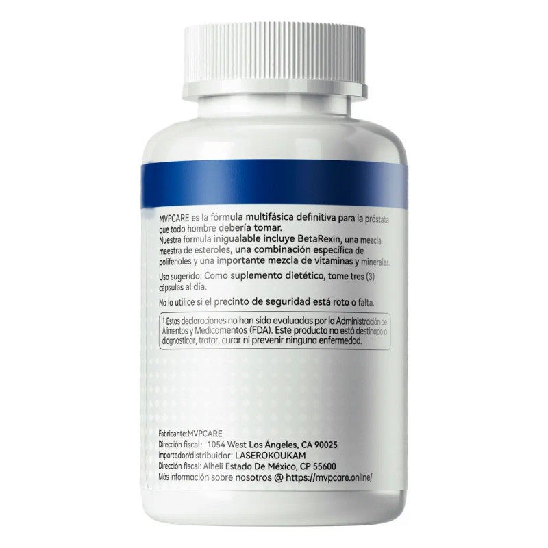 Mvpcare Prostate Health Suplemento Prostata Saw Palmetto Mezcla Licopeno Extracto