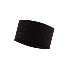Buff Merino Wide Unisex Adult Headband Solid Black