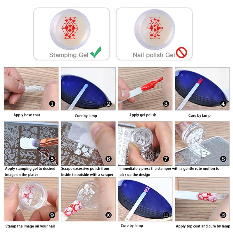 Biutee Stamping Gel Nail Art 12 Colours UV Set Stamping