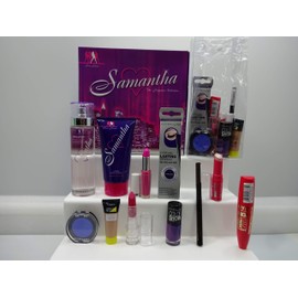 Rimmel 10pc Bundle Make Up & Perfume For Women Gift Hamper, Samantha 2pc Perfume Set & Make Up + Free Foundation, Gift Hamper