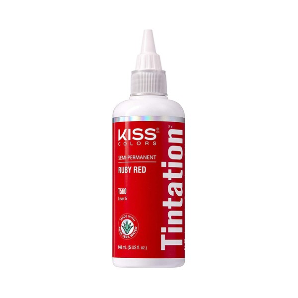 Kiss Tintation Semi-Permanent Hair Color Treatment 148 mL (5 US fl.oz) (Ruby Red)