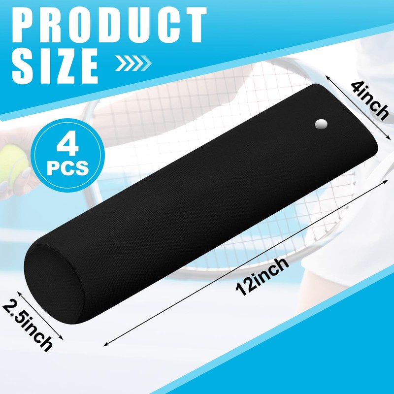 Blueweenly 4 Pcs Tennis Racket Handle Covers Black Tennis Racket