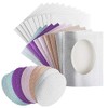 10 x B6 5 Colour Oval Glitter Linen Greeting Cards