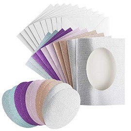 10 x B6 5 Colour Oval Glitter Linen Greeting Cards with Envelopes