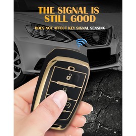 TECART Soft TPU 5 Button Car Key Fob Cover Case Fit for Dodge RAM 1500 2500 TRX Chrysler Couve Dodge Fit for Jeep Grand Cherokee Key Protective Cover Keychain Key Shell Holder Black