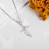 MONGAS Cat Cross Necklace Sterling Silver Cat Pendant Cat Jewelry