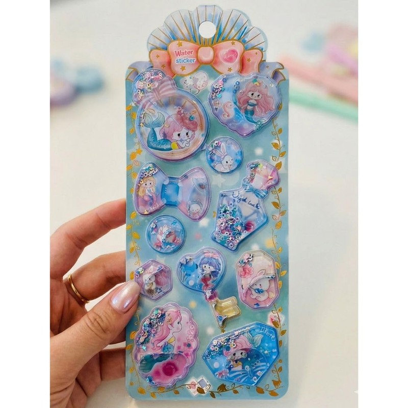 Shakashaka Mermaid Water Stickers, Set of 4, Mermaid, Moves When