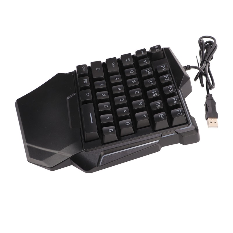 One Handed Gaming Keyboard Mouse Converter Wired 35 Keys Backlit
