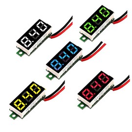 MCIGICM Voltage Tester, 2.5V-30V Mini Digital DC Voltmeter with 0.28 inch LED Display (5 Pcs)