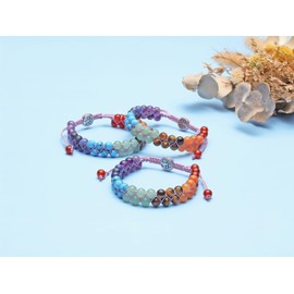 Top Plaza Bead Chakra Bracelet 7 Chakras Healing Crystals Bracelet Yoga Stone Beads Bracelets Meditation Relax Anxiety Bangle for Womens Mens, Small, Stone, chakra